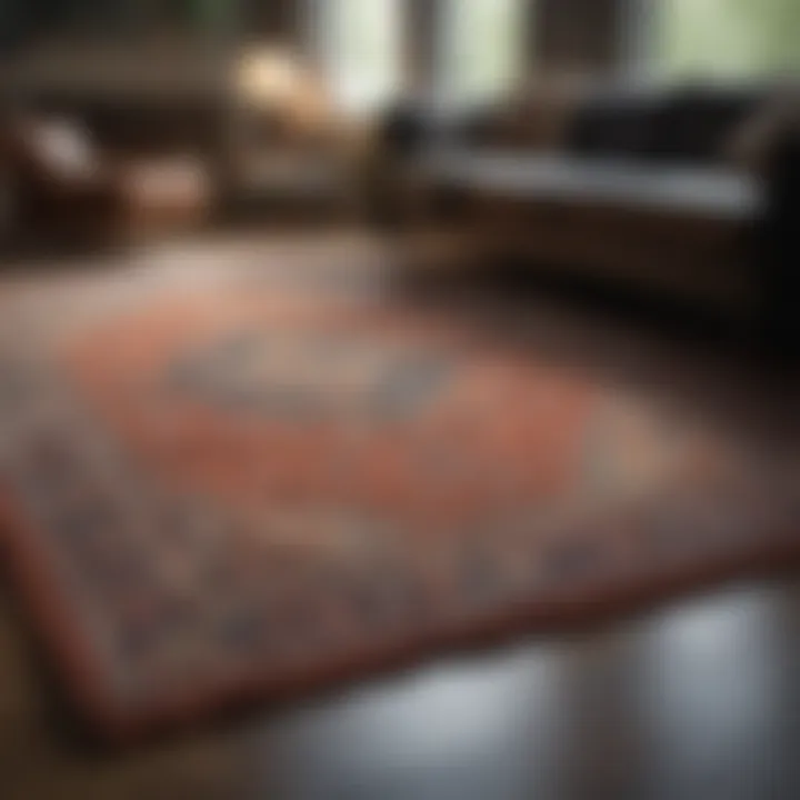 Well-maintained area rug in a stylish living room