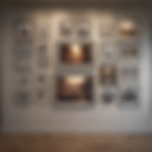 Art pieces elegantly arranged on a gallery wall