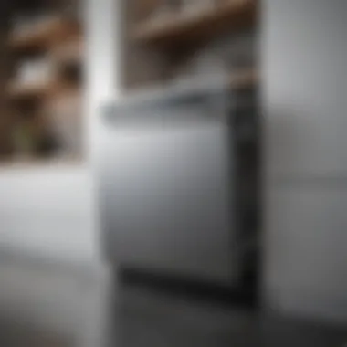 Chic Integrated Dishwasher Stylish stainless steel dishwasher integrated in cabinetry