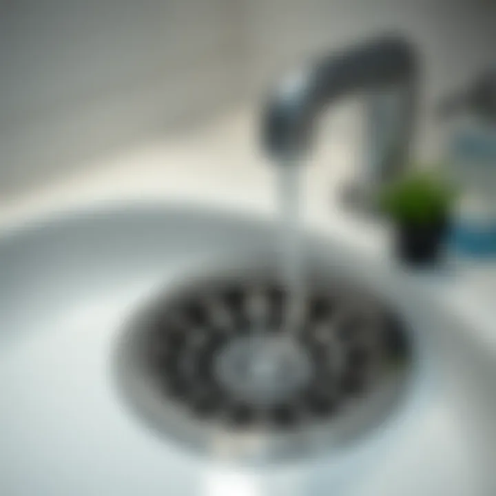 Illustration of preventive measures for sink drain maintenance