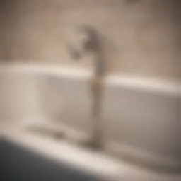 Illustration of a clogged bathtub drain