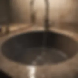 Clogged drain showing signs of slow drainage