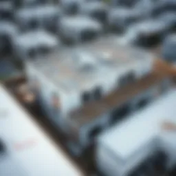 Aerial view of a duplex under construction