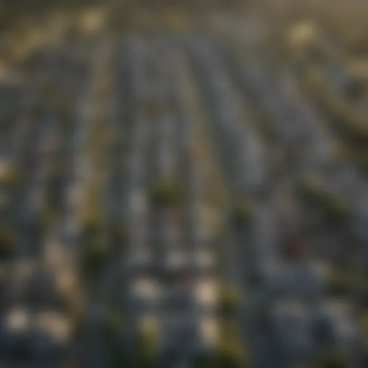 Aerial view of a suburban neighborhood in Austin