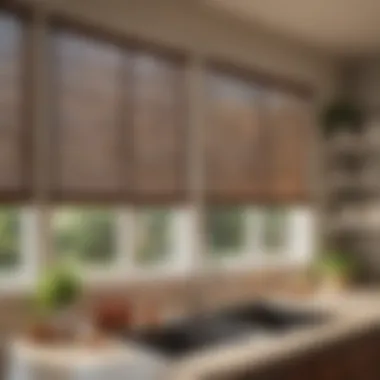 A variety of kitchen blinds in different materials