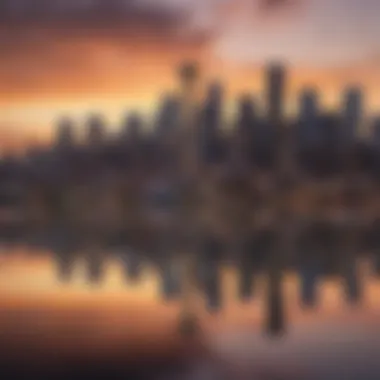 A stunning view of Seattle's skyline at sunset