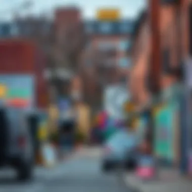 Vibrant street scene in Adams Morgan with colorful murals