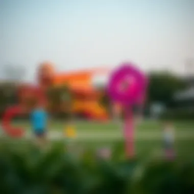 A vibrant park in a Dallas suburb showcasing families enjoying outdoor activities