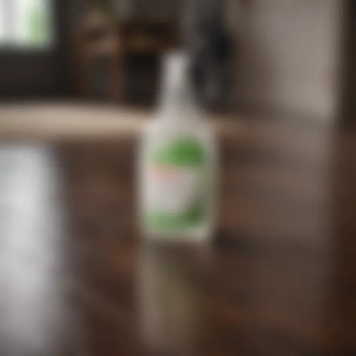 Selection of eco-friendly cleaning products on a surface