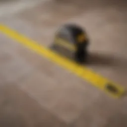 Illustration of a tape measure laid out on a floor plan