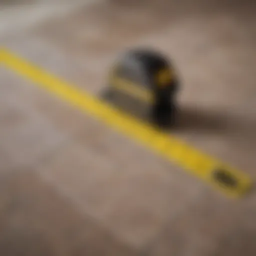 Illustration of a tape measure laid out on a floor plan
