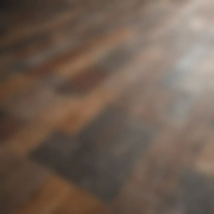 A detailed view of flooring materials with waste considerations