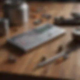 Precision measurement tools on a wooden surface