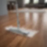 Steam mop in action on laminate flooring