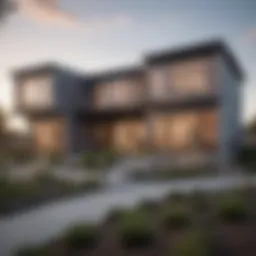 Exterior view of Champion Homes apartments showcasing modern architecture