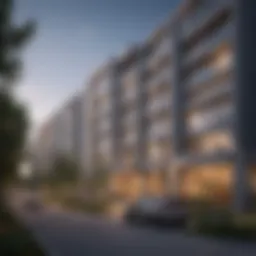 Exterior view of Civic Center Apartments showcasing modern architecture