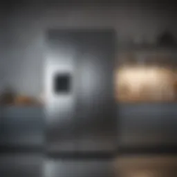Stainless steel fridge with a gleaming surface