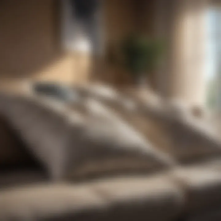 Freshly cleaned decorative pillows arranged neatly