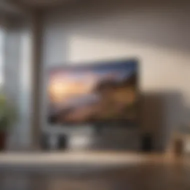 A sparkling clean flat screen TV on a stylish stand
