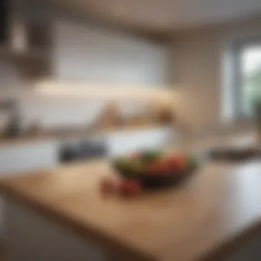 Sparkling clean kitchen countertop with fresh produce