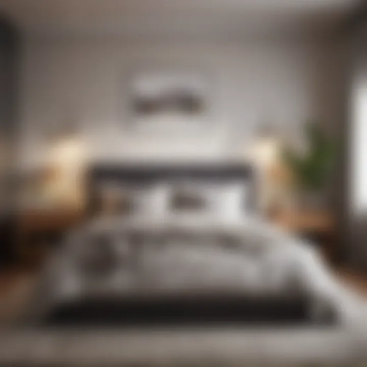 Well-arranged bedroom with tidy bedding and decor