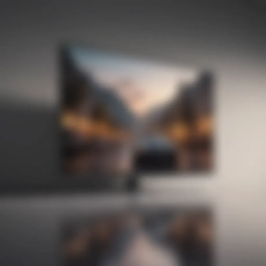 Close-up of a pristine TV screen with reflections