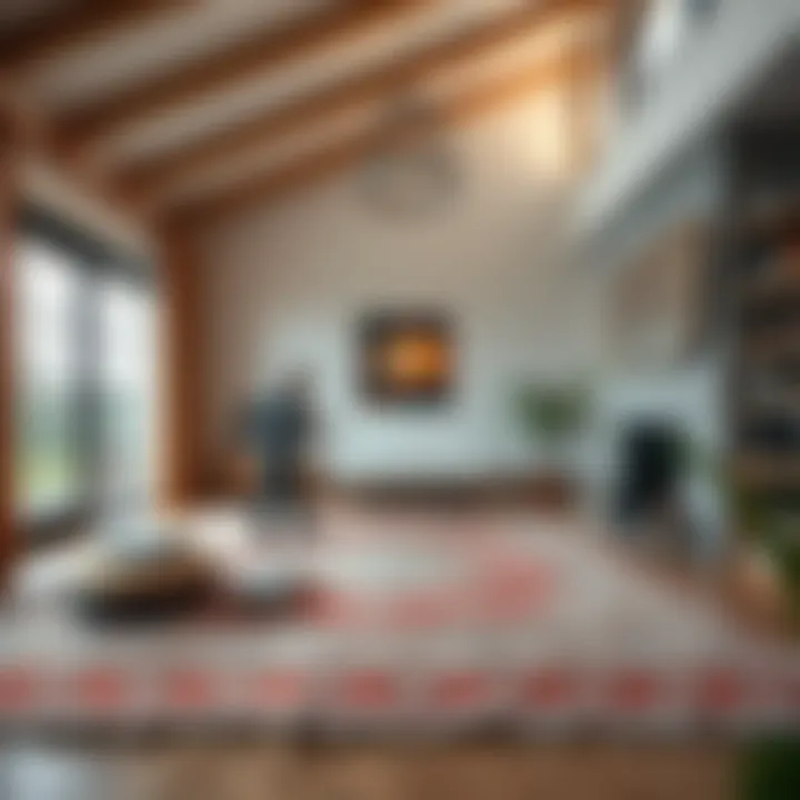 A professional cleaning session for a large woven rug