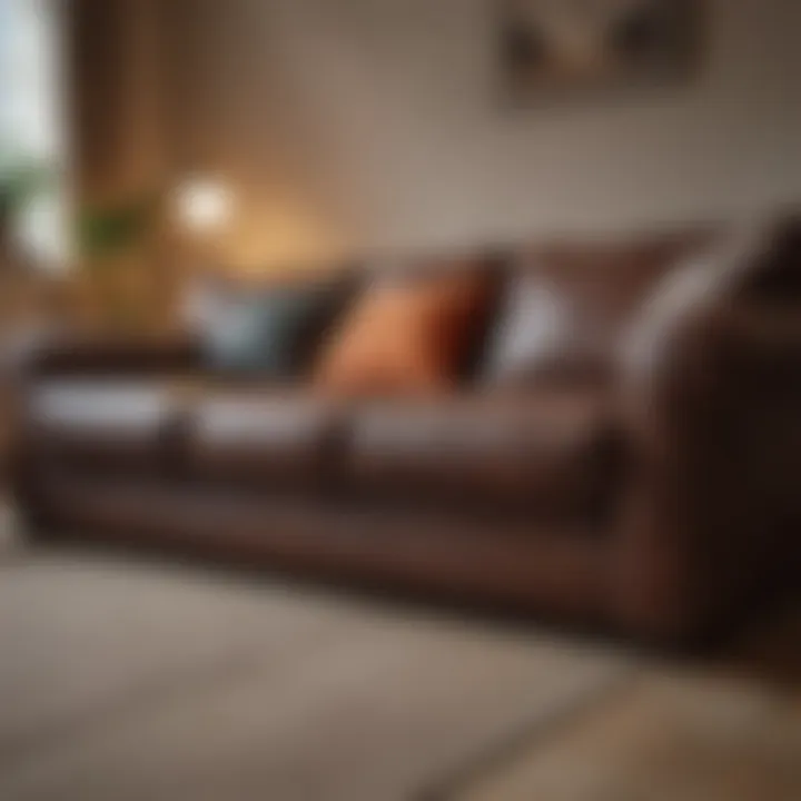 Before and after comparison of a cleaned sofa