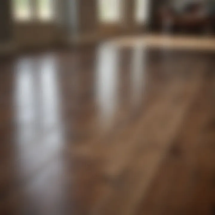 A pristine laminate hardwood floor reflecting natural light.