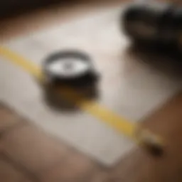 Traditional measuring tape laid alongside a floor plan