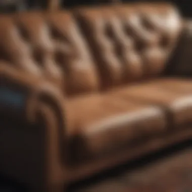 Before and after comparison of a cleaned fabric sofa