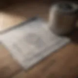 Measuring tape on a floor plan
