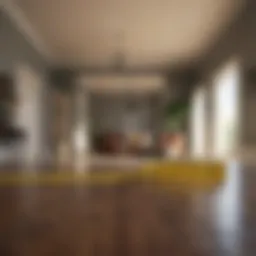 Measuring a room with a tape measure