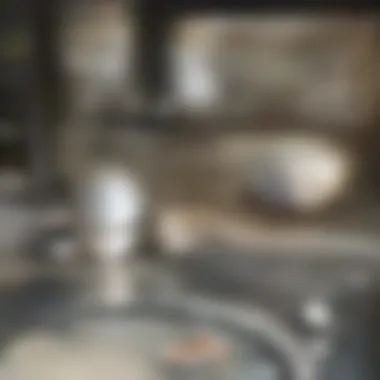 Various cleaning agents arranged for comparison on a kitchen countertop
