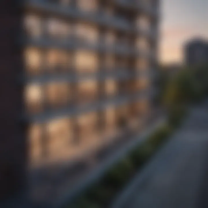 Panoramic view from a balcony in Dupont East Apartments illustrating the surrounding area