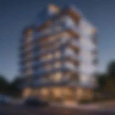 Architectural Elegance of Echo Apartments Stunning facade of Echo Apartments showcasing modern architecture