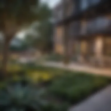 Inviting Outdoor Spaces at Echo Apartments Beautifully landscaped outdoor area for residents to enjoy