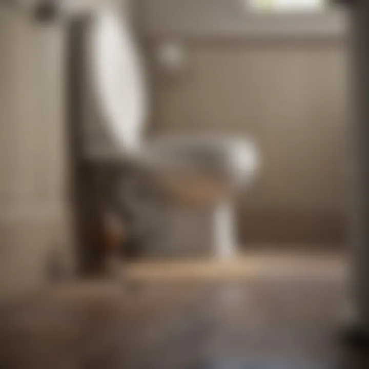 Plunger resting beside a toilet