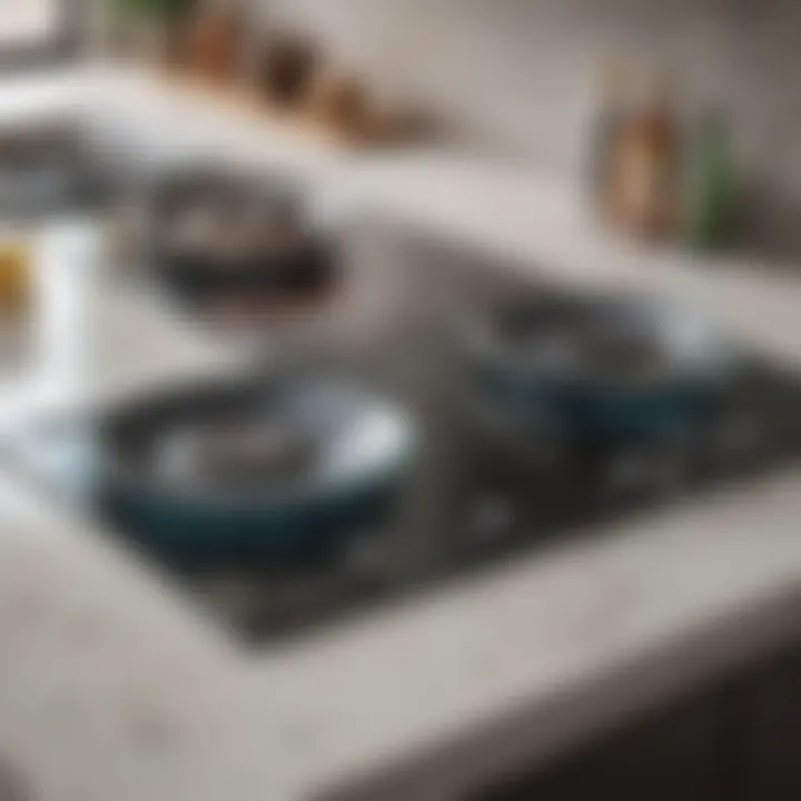 Before and after comparison of a cleaned glass cooktop
