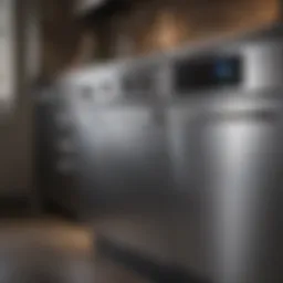 Shiny stainless steel appliance with streak-free finish