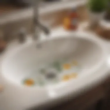 A natural remedy setup with vinegar and baking soda on a countertop.