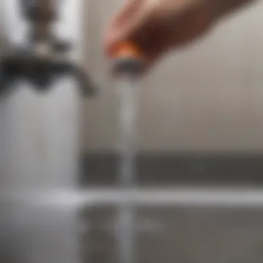 Using Chemical Drain Cleaner A close-up of chemical drain cleaner being poured into a drain
