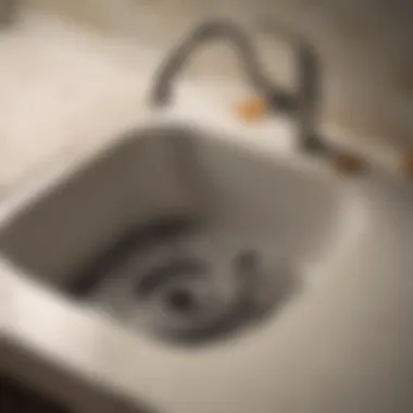 Clogged Kitchen Sink Drain A detailed view of a clogged kitchen sink drain