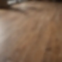 Close-up of laminate floor with residue