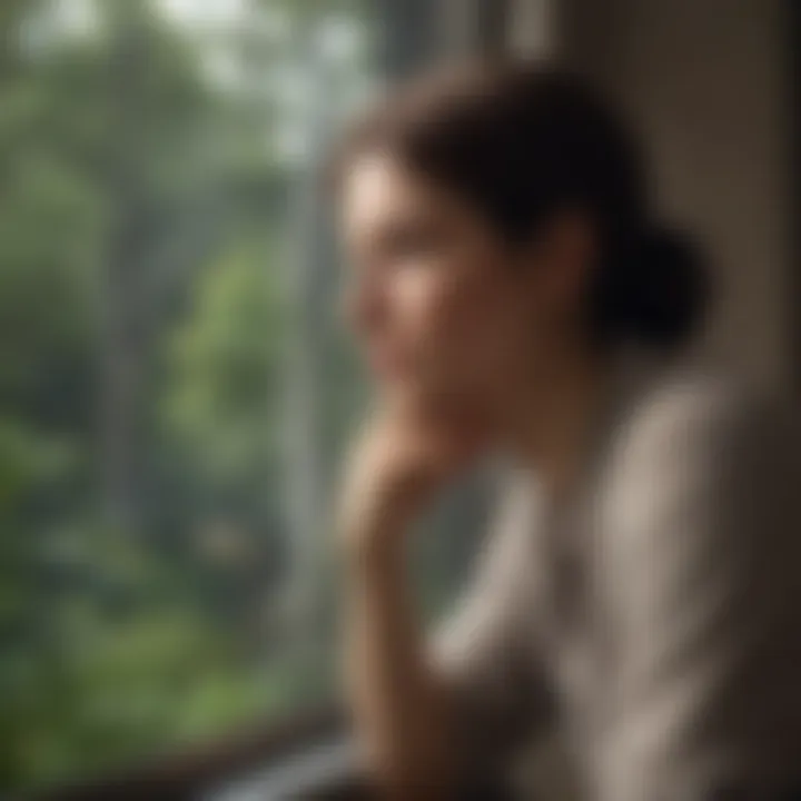 A person contemplating emotional aspects of relocation