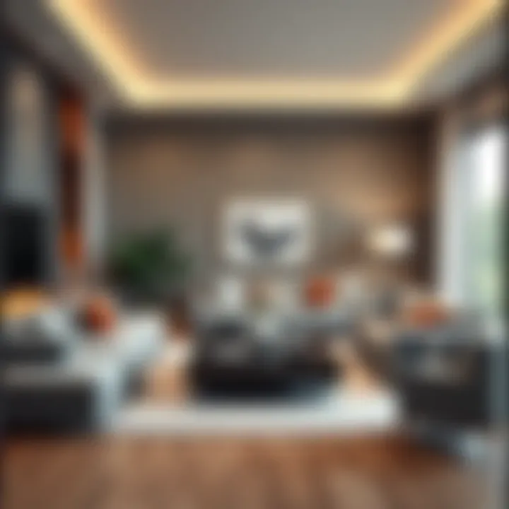 Elegant living room showcasing modern furniture arrangement