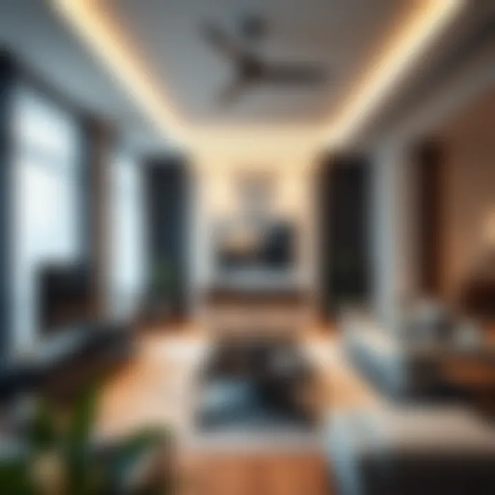 Smart technology integrated into a contemporary living room