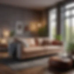 Stylish multifunctional sofa in a cozy apartment setting