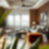 Stylish living room setup with multifunctional furniture