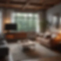 Cozy living room setup with stylish furniture